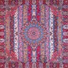 رومیزی ترمه طرح الوان - مربع ‍۱۰۰×۱۰۰ سانتی متر - رنگ قرمز تار مشکی