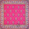 رومیزی ترمه طرح ظل السلطان - مربع ‍۱۰۰×۱۰۰ سانتی متر - رنگ قرمز مات تار مشکی