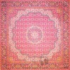 رومیزی ترمه طرح گل ماهی - مربع ‍۱۰۰×۱۰۰ سانتی متر - رنگ قرمز تار مشکی